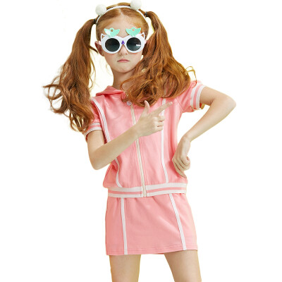 

Descartes DEESHA Girls' Set Comfortable Vibrating Striped Skirt Pants Sports Set 711721901 Leather Powder 120