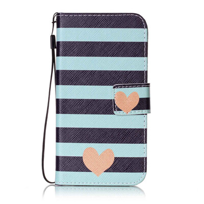 

Blue Stripes Дизайн PU кожа флип Обложка Кошелек для карты памяти чехол для LG X Screen