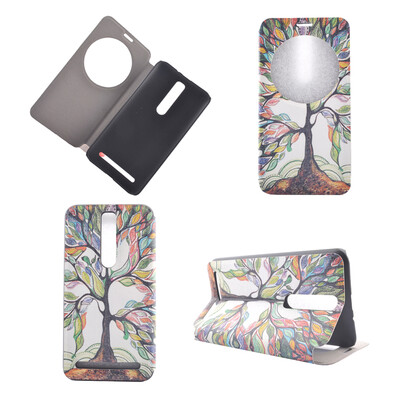 

Colorful Tree Design PU Leather Flip Cover Wallet Card Holder Case for Asus Zenfone 2 ZE551ML