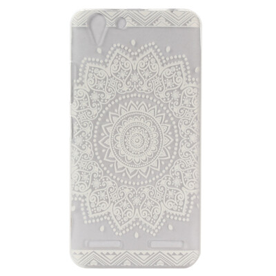 

White Flower Pattern Soft Thin TPU Rubber Silicone Gel Case Cover for Lenovo Lemon 3
