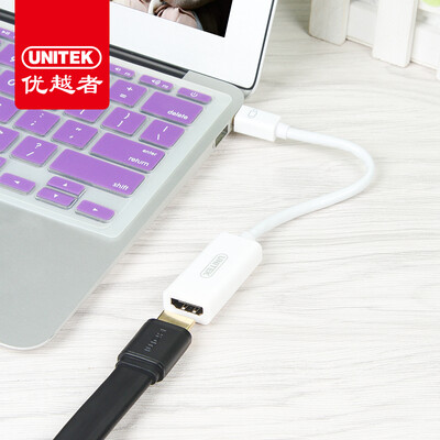 

Улучшенный человек (UNITEK) Mini DP Displayport к DVI конвертер мини линии преобразования молнии Apple MacBook разъем Y-6335WH