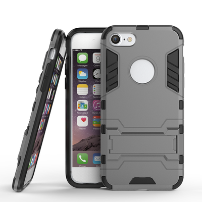 

Серый Slim Robot Armor Kickstand Ударопрочный жесткий корпус из прочной резины для IPHONE 7