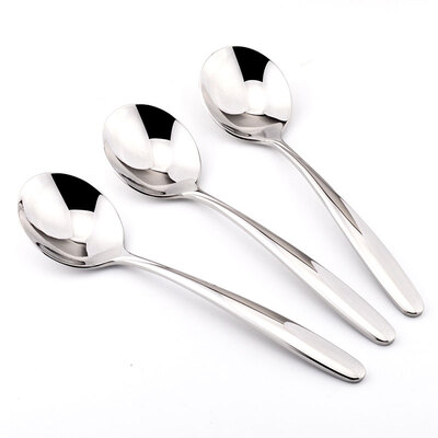 

Road card cool LUCUKU 304 stainless steel spoon spoon Geer B models Korean large round spoon three sets