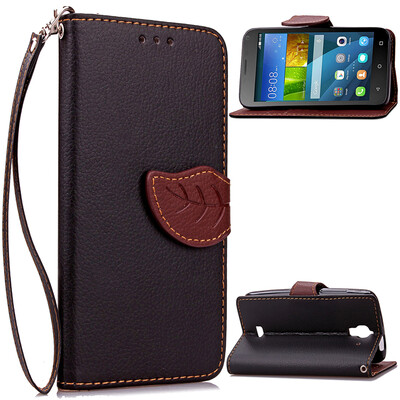 

Black Design PU Leather Flip Cover Wallet Card Holder Case for Huawei Ascend Y336