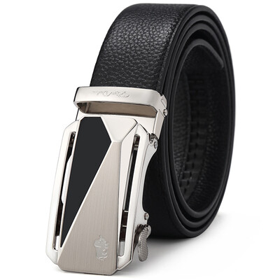 

American Bison Men Belt Automatic Belt Business Men Belt Cow Pants Belt N71209-3B Chrome Black