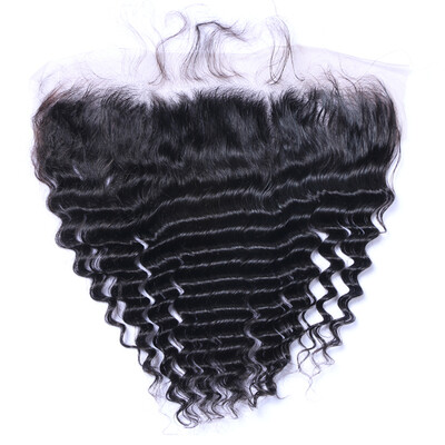 

Virgin Brazilian Deep Wave Lace Frontal 13x4 Base Size with Baby Hair Deep Wave Swiss Lace Frontal