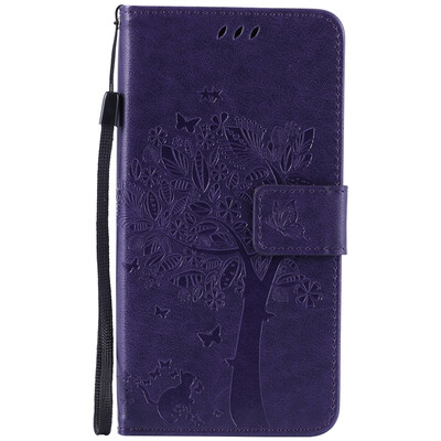 

Purple Tree Design PU кожа флип крышку кошелек карты держатель чехол для SONY M4