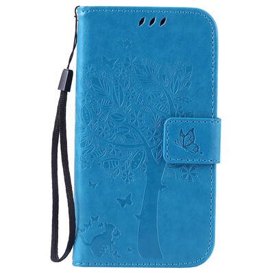 

Blue Tree Design PU Leather Flip Cover Wallet Card Holder Case for SAMSUNG J2