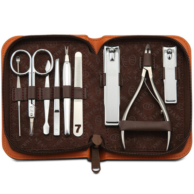 

777 Nail Knife Set Nail Scissors Repair Repair Manicure Set 9pcs Set TS-1517K Orange