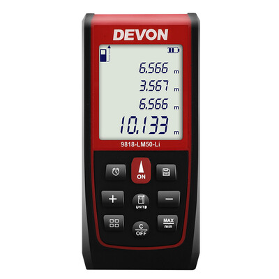 

Devon 50m lithium battery charging home installed handheld laser range finder 9818 infrared measuring instrument measuring room electronic ruler hardware power tools