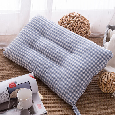 

Yingxin pillow core textile cotton washed cotton pillow washable high elastic neck fiber pillow green small lattice 46 72cm