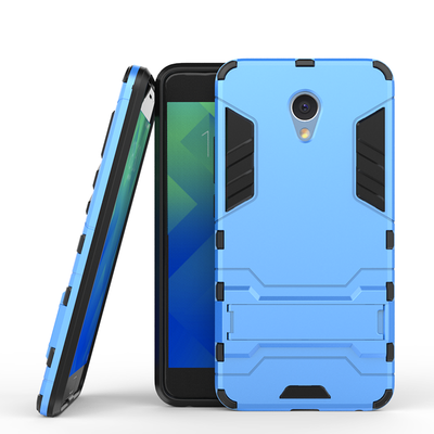 

Blue Slim Robot Armor Kickstand Shockproof Hard Rugged Rubber Back Case For MEIZU Note 5