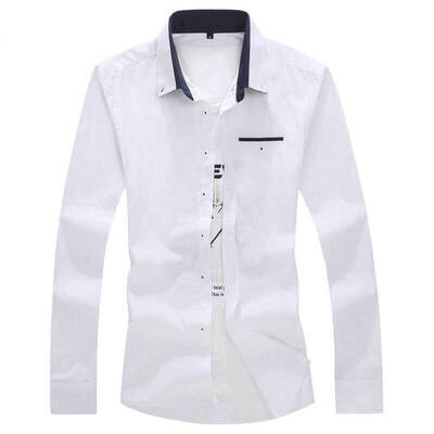 

Греческий источник музыки рубашки мужской моды бизнес случайных мужская рубашка с длинными рукавами C21 белого 2XL