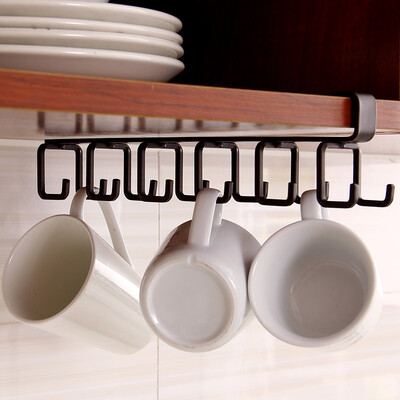 

Ou Runzhe under the hanging rack 4 grid multipurpose kitchen nail-free rack rack paper towel storage rack towel rack cup spatula spoon hanging home sorting rack brown