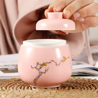 

Changnan ceramic cups Jingdezhen tea with covered tea cups travel double layer of plum plum