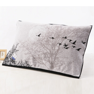 

Gold towel textile cotton thicker pillowcases single elegant ink painting gray 200g 52 80cm