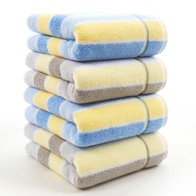 

【Jingdong Supermarket】 Gold cotton towel GA1087W gray blue two-color vertical stripes 4 pieces 70 * 34cm 91g