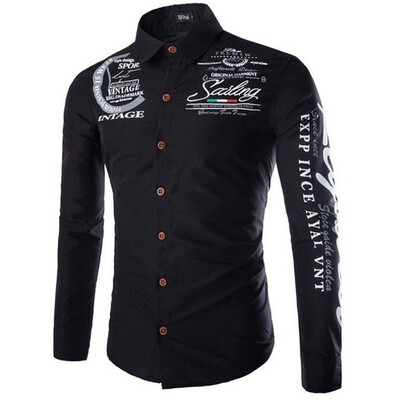 

New autumn&winter mens shirt printing casual long sleeve
