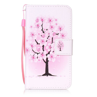 

Peach Blossom Design PU Leather Flip Cover Wallet Card Holder Case for Samsung Galaxy J12016/J120F