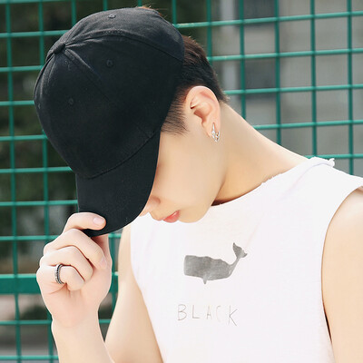 

DUSENNA black baseball cap men&women general solid color cap fashion simple sunscreen sun hat