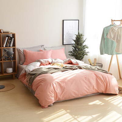 

Byford cotton twill solid color three-piece cotton pure quilt bed sheets quilt single kit 12 135 m bed fresh powder