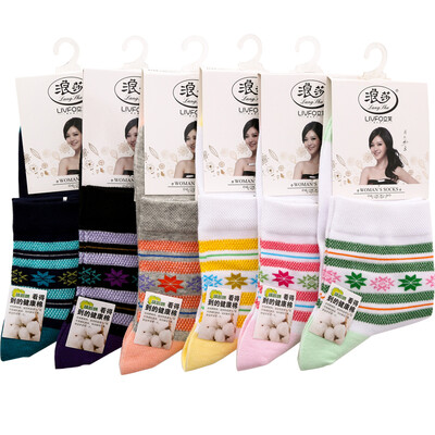 

Langsha socks female spring and summer tube cotton socks