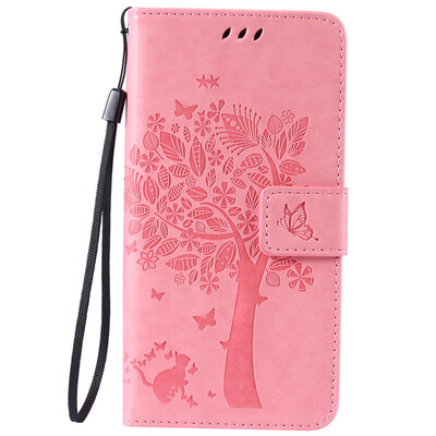 

Pink Tree Design PU кожа флип крышку кошелек карты держатель чехол для LG K8
