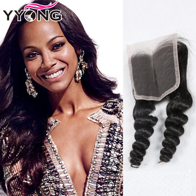 

YYONG Hair Products 44 Inch Lace Closure Top Peruvian Loose Wave Lace Closure Bleached Knots Human Hair Closure Free Shipping