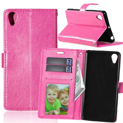 

Rose red Style Classic Flip Cover with Stand Function and Credit Card Slot for Sony Xperia X Performance