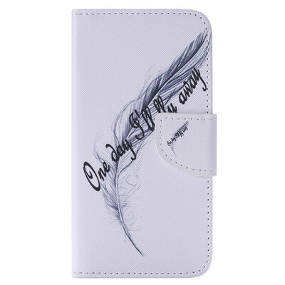 

Feather Design PU Leather Flip Cover Wallet Card Holder Case for SAMSUNG J510 J52016