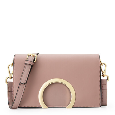 

Kou a Cnoles female bag first layer cowhide shoulder Messenger bag fashion geometric lady bag B155 gray