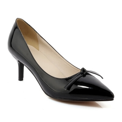 

WETKISS Big Size 32-43 New Style Women's Shoes Solid Pointed toe Women Pumps Bow Shoes High Thin Heeled Pumps Boat Shoes Women