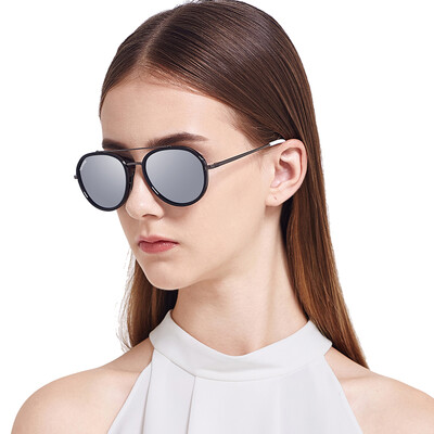 

Wei Gou&39s VEGOOS 3111 polarized sunglasses female driver mirror driver sunglasses sunglasses transparent gray frame gray film blue film