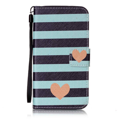 

Blue Stripes Дизайн PU кожа флип Обложка Кошелек для карты памяти чехол для HTC Desire 626