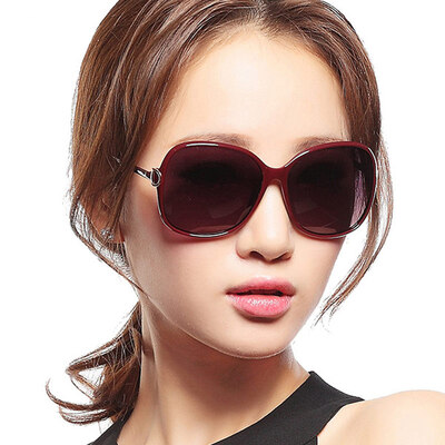 

Jingdong Supermarket] Ms. San's sunglasses trendy large round box simple polarized glasses driving sunglasses female 8509 amber