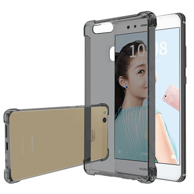 

ESCASE Huawei NOVA youth version of the phone shell TPU all-inclusive air bag drop soft shell protective cover with hanging rope hole through black