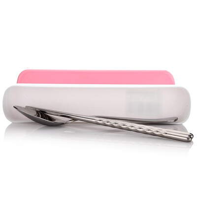 

Jingdong supermarket] sunshine flying song portable travel tableware Korean stainless steel spoon chopsticks two suit 0874