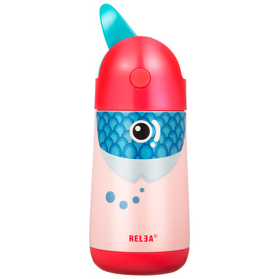 

Creature RELEA 320ML bird creative stainless steel children&39s mug with straw portable student cup fantasy red