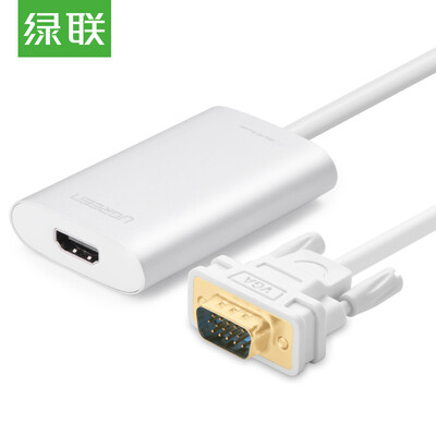 

Green (UGREEN) VGA to HDMI converter with audio port HD video conversion cable adapter laptop connection TV projector line black 40264