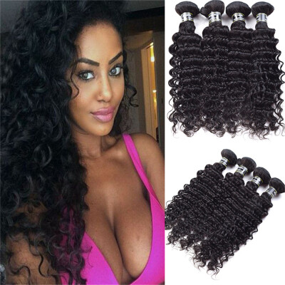 

Amazing Star Deep Wave Indian Virgin Hair 4 Bundles Deep Wave Human Hair Extensions Natural Color Can Be Dyed&Bleached
