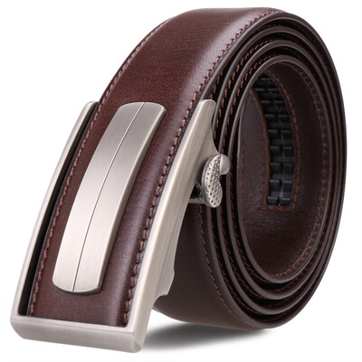 

Jingdong supermarket] cattle headed belt men's automatic buckle belt men business young pants men's first layer leather leisure 7098 black