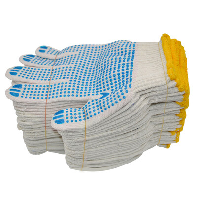 

100 Shangyi special anti-skid wear-resistant labor insurance gloves site work dry point plastic dispensing protective gloves labor insurance supplies blue 12