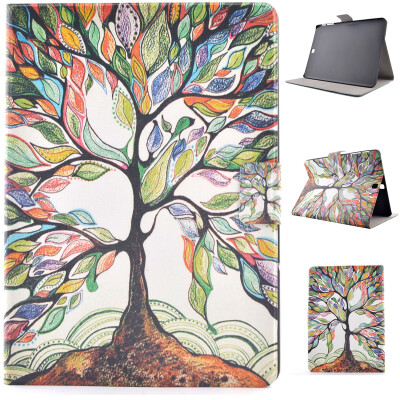 

Colorful Tree Style Classic Flip Cover with Stand Function and Credit Card Slot for Samsung Galaxy Tab S2 T815C