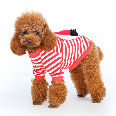 

Huapeng Pet (hoopet) dog clothes spring and autumn than the bear Teddy puppies puppies feet transfiguration striped shirt blue and white