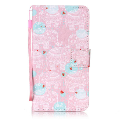 

Pink Elephant Design PU Leather Flip Cover Wallet Card Holder Case for Wiko Fever 4G