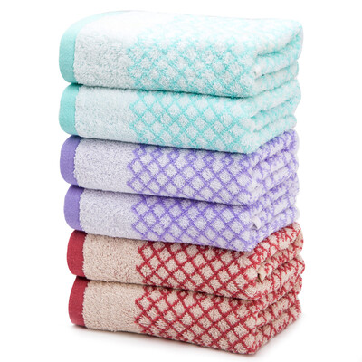 

Yaguang towel home textiles cotton yarn-dyed soft water suction grid rhyme mask 6 red / blue / purple 95g / article 34 * 72cm