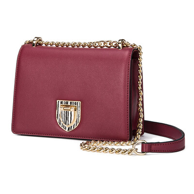 

Aokang Ms Shoulder Bag Tote Bag Solid Metal Lock Chain Bag Messenger Bag 8711301061 Black