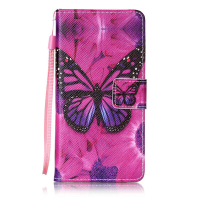 

Black Butterfly дизайн PU кожа флип крышку крышки кошелька карты чехол для Sony Xperia XA