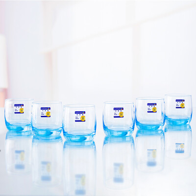 

【Jingdong Supermarket】 Le Meiya Luminarc Glass Cups Cups Juice Beverages Cups Vineyard Sculpture Ice Blue 310ml 6pcs
