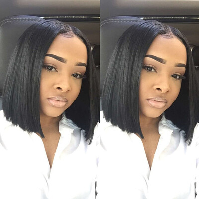 

8A Short Bob Wigs Virgin Brazilian Full Lace Wigs 150% Density Bob Glueless Lace Front Wig Short Human Hair Wigs For Black Women